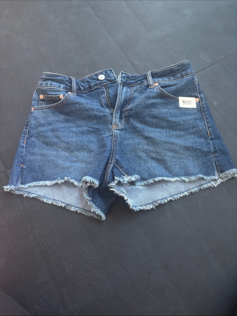No Boundaries Dark Blue Denim Frayed Hem Shorts